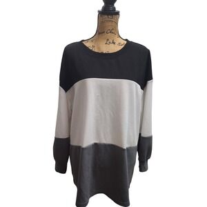 Shein Curve Womens 2XL Colorblock Pullover Long Sleeve‎ Sweatshirt Top